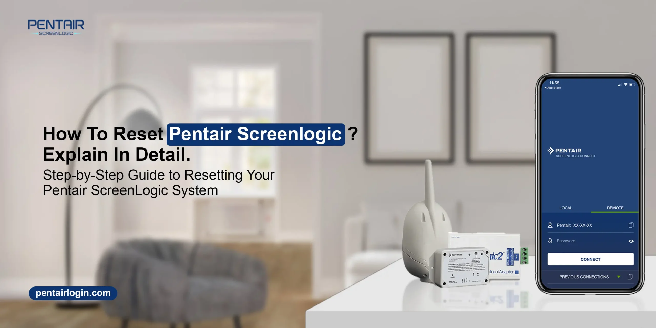 how to reset pentair screenlogic